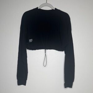 Talentless Black Cropped Long Sleeve Top